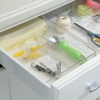 image:imageiDesign 3Section Drawer Organizer Set of 3 Clear  For Kitchen For Bathroom For Desk DrawersPack of 6