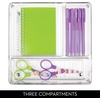 image:imageiDesign 3Section Drawer Organizer Set of 3 Clear  For Kitchen For Bathroom For Desk DrawersPack of 6