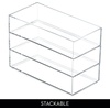 image:imageiDesign Stackable Makeup Drawer Organizer Set of 3 Clear  Vanity Organizer Desk OrganizerClear