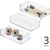 image:imageiDesign Stackable Makeup Drawer Organizer Set of 3 Clear  Vanity Organizer Desk OrganizerClear