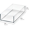 image:imageiDesign Stackable Makeup Drawer Organizer Set of 3 Clear  Vanity Organizer Desk OrganizerClearMatte White Trim