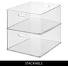image:imageiDesign Storage Bins with Handles Set of 3 Clear  Organize Kitchen Organize Bathroom Organize Home OfficePack of 3