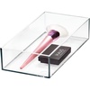 image:imageiDesign Stackable Makeup Drawer Organizer Set of 3 Clear  Vanity Organizer Desk OrganizerClearMatte White Trim
