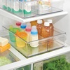 image:imageiDesign Divided Plastic Pantry Bin with Front Handle Clear Set of 2Pack of 2