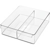 image:imageiDesign Divided Plastic Pantry Bin with Front Handle Clear Set of 2Pack of 2