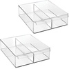 image:imageiDesign Divided Plastic Pantry Bin with Front Handle Clear Set of 2Pack of 2