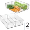 image:imageiDesign Divided Plastic Pantry Bin with Front Handle Clear Set of 2Pack of 2