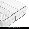 image:imageiDesign Divided Plastic Pantry Bin with Front Handle Clear Set of 2Pack of 2