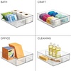 image:imageiDesign Divided Plastic Pantry Bin with Front Handle Clear Set of 2Pack of 2