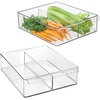 image:imageiDesign Divided Plastic Pantry Bin with Front Handle Clear Set of 2Pack of 2