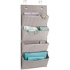 image:imageiDesign Aldo Fabric Wall MountOver Door Fabric Closet Storage Organizer with 4 Pockets for Clutch Purses Handbags Scarves Clothing 13 x 285  GrayHanging Organizer
