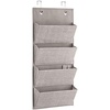 image:imageiDesign Aldo Fabric Wall MountOver Door Fabric Closet Storage Organizer with 4 Pockets for Clutch Purses Handbags Scarves Clothing 13 x 285  GrayHanging Organizer