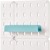 image:imageInterDesign iDesign Cade BPAFree Plastic Modular Hanging Pegboard Organizer Single Storage Hooks 488 x 267 x 125 Matte WhiteAqua