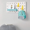 image:imageInterDesign iDesign Cade BPAFree Plastic Modular Hanging Pegboard Organizer Single Storage Hooks 488 x 267 x 125 Matte WhiteAqua