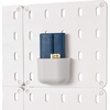 image:imageInterDesign iDesign Cade BPAFree Plastic Modular Hanging Pegboard Organizer Single Storage Hooks 488 x 267 x 125 Matte WhiteGrey