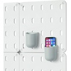 image:imageInterDesign iDesign Cade BPAFree Plastic Modular Hanging Pegboard Organizer Single Storage Hooks 488 x 267 x 125 Matte WhiteGrey