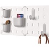 image:imageInterDesign iDesign Cade BPAFree Plastic Modular Hanging Pegboard Organizer Single Storage Hooks 488 x 267 x 125 Matte WhiteGrey