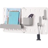 image:imageInterDesign iDesign Cade BPAFree Plastic Modular Hanging Pegboard Organizer Single Storage Hooks 488 x 267 x 125 Matte WhiteGrey