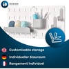 image:imageInterDesign iDesign Cade BPAFree Plastic Modular Hanging Pegboard Organizer Single Storage Hooks 488 x 267 x 125 Matte WhiteMatte White