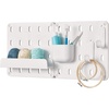 image:imageInterDesign iDesign Cade BPAFree Plastic Modular Hanging Pegboard Organizer Single Storage Hooks 488 x 267 x 125 Matte WhiteMatte White