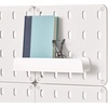 image:imageInterDesign iDesign Cade BPAFree Plastic Modular Hanging Pegboard Organizer Single Storage Hooks 488 x 267 x 125 Matte WhiteMatte White