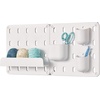 image:imageInterDesign iDesign Cade BPAFree Plastic Modular Hanging Pegboard Organizer Single Storage Hooks 488 x 267 x 125 Matte WhiteMatte White
