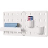 image:imageInterDesign iDesign Cade BPAFree Plastic Modular Hanging Pegboard Organizer Single Storage Hooks 488 x 267 x 125 Matte WhiteMatte White