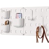 image:imageInterDesign iDesign Cade BPAFree Plastic Modular Hanging Pegboard Organizer Single Storage Hooks 488 x 267 x 125 Matte WhiteMatte White
