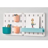 image:imageInterDesign iDesign Cade BPAFree Plastic Modular Hanging Pegboard Organizer Single Storage Hooks 488 x 267 x 125 Matte WhitePeach