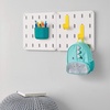 image:imageInterDesign iDesign Cade BPAFree Plastic Modular Hanging Pegboard Organizer Single Storage Hooks 488 x 267 x 125 Matte WhiteTeal