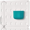 image:imageInterDesign iDesign Cade BPAFree Plastic Modular Hanging Pegboard Organizer Single Storage Hooks 488 x 267 x 125 Matte WhiteTeal