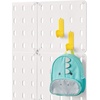 image:imageInterDesign iDesign Cade BPAFree Plastic Modular Hanging Pegboard Organizer Single Storage Hooks 488 x 267 x 125 Matte WhiteYellow