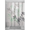 image:imageiDesign Leaves Botanical Fabric Shower Curtain  72 x 72 WhiteBlueGray and Mint