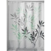 image:imageiDesign Leaves Botanical Fabric Shower Curtain  72 x 72 WhiteBlueGray and Mint