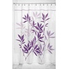 image:imageiDesign Leaves Botanical Fabric Shower Curtain  72 x 72 WhiteBluePurple