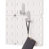 image:imageInterDesign iDesign Cade BPAFree Plastic Modular Hanging Pegboard Organizer Single Storage Hooks 488 x 267 x 125 Matte WhiteGray