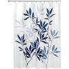 image:imageiDesign Leaves Botanical Fabric Shower Curtain  72 x 72 WhiteBlueWhiteBlue