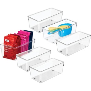 image:imageiDesign Plastic Drawer Organizer Set of 6 Clear8 x 4 x 3