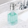image:imageiDesign Refillable Foaming Dispenser for Kitchen or Bathroom VanitySet of 2ClearBrushed Nickel Soap Pump SilverPack of 2
