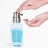 image:imageiDesign Refillable Foaming Dispenser for Kitchen or Bathroom VanitySet of 2ClearBrushed Nickel Soap Pump SilverPack of 2