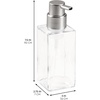 image:imageiDesign Refillable Foaming Dispenser for Kitchen or Bathroom VanitySet of 2ClearBrushed Nickel Soap Pump SilverPack of 2