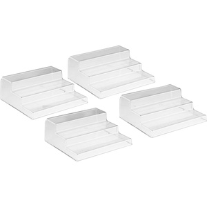 image:imageiDesign Recycled Plastic 3Tier Spice Rack The Linus Collection  88 x 101 x 35 Clear10 x 875 x 350  Set of 4