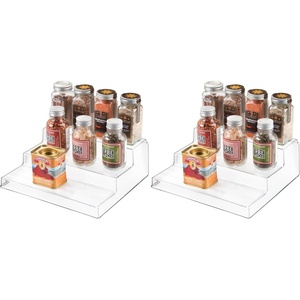 image:imageiDesign Recycled Plastic 3Tier Spice Rack The Linus Collection  88 x 101 x 35 Clear88 x 101 x 35 Pack of 2