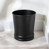 image:imageiDesign Olivia Metal Wastebasket Small Round Plastic Vintage Trash Can for Bathroom Bedroom Dorm College Office  Matte Black Waste CanMatte Black