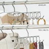 image:imageiDesign Axis Metal Hanger Hanging Closet Organization Storage Holder Mens Ties Womens Shawls Pashminas Scarves Clothing Accessories 14 Hooks Tie and Belt RackChrome