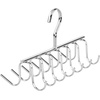 image:imageiDesign Axis Metal Hanger Hanging Closet Organization Storage Holder Mens Ties Womens Shawls Pashminas Scarves Clothing Accessories 14 Hooks Tie and Belt RackChrome