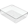 image:imageiDesign 49250 Rain BPAFree Plastic Drawer Organizer Tray  12 x 6 x 3 ClearLarge