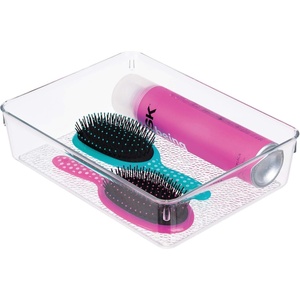 image:imageiDesign 49250 Rain BPAFree Plastic Drawer Organizer Tray  12 x 6 x 3 ClearLarge