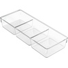 image:imageiDesign Plastic 3Section Drawer Organizer for Kitchen Bathroom or Office Storage  Clear13 x 5 x 225  3 Compartment Pack of 2
