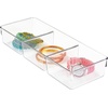 image:imageiDesign Plastic 3Section Drawer Organizer for Kitchen Bathroom or Office Storage  Clear3 Compartment
